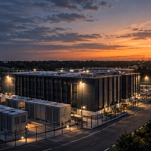 Exterior of a modular data center facility